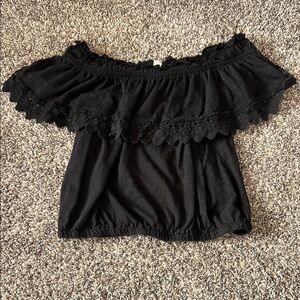 Black Off-Shoulder Women's Top